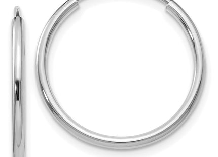 14k White Gold Polished Endless Hoop Earrings (Style XY1183)