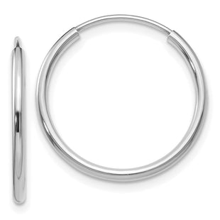 14k White Gold Polished Endless Hoop Earrings (Style XY1183)