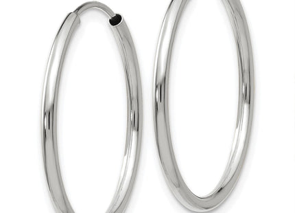 14k White Gold Polished Endless Hoop Earrings (Style XY1184)