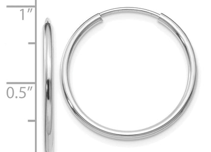 14k White Gold Polished Endless Hoop Earrings (Style XY1184)