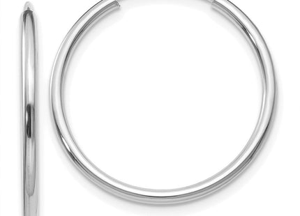 14k White Gold Polished Endless Hoop Earrings (Style XY1184)
