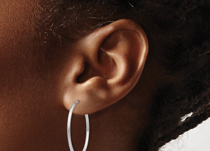 14k White Gold Polished Endless Hoop Earrings (Style XY1185)