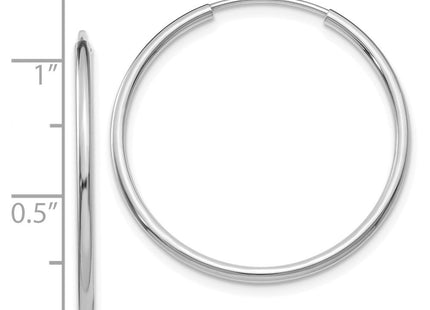 14k White Gold Polished Endless Hoop Earrings (Style XY1185)