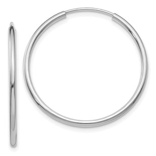 14k White Gold Polished Endless Hoop Earrings (Style XY1185)