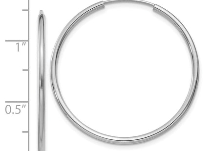 14k White Gold Polished Endless Hoop Earrings (Style XY1186)