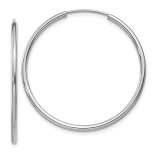 14k White Gold Polished Endless Hoop Earrings (Style XY1186)
