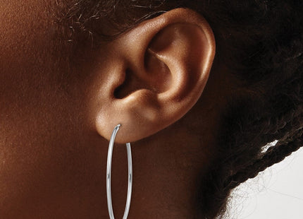 14k White Gold Polished Endless Hoop Earrings (Style XY1187)