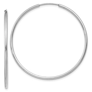 14k White Gold Polished Endless Hoop Earrings (Style XY1188)
