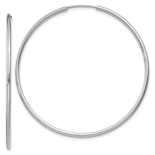 14k White Gold Polished Endless Hoop Earrings (Style XY1189)