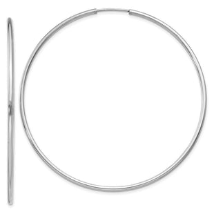 14k White Gold Polished Endless Hoop Earrings (Style XY1191)