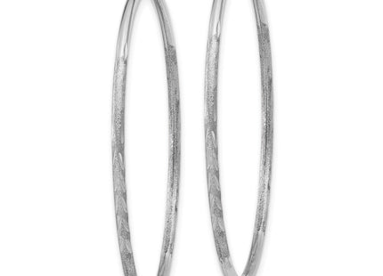 14k White Gold Diamond-cut Endless Hoop Earrings (Style XY1193)