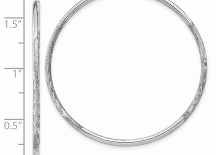 14k White Gold Diamond-cut Endless Hoop Earrings (Style XY1193)