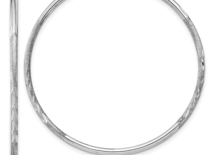 14k White Gold Diamond-cut Endless Hoop Earrings (Style XY1193)