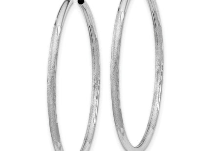 14k White Gold Diamond-cut Endless Hoop Earrings (Style XY1194)
