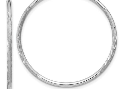 14k White Gold Diamond-cut Endless Hoop Earrings (Style XY1194)