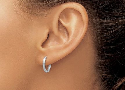 14k White Gold Diamond-cut Endless Hoop Earrings (Style XY1199)