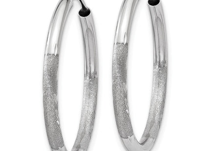 14k White Gold Diamond-cut Endless Hoop Earrings (Style XY1202)