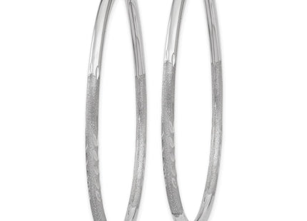 14k White Gold Diamond-cut Endless Hoop Earrings (Style XY1204)