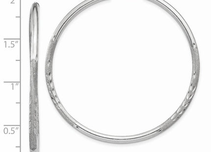 14k White Gold Diamond-cut Endless Hoop Earrings (Style XY1204)
