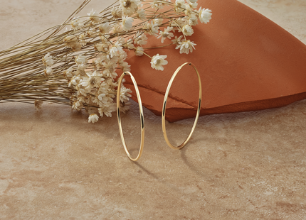 14k Endless Hoop Earring, 35 x 1.25mm