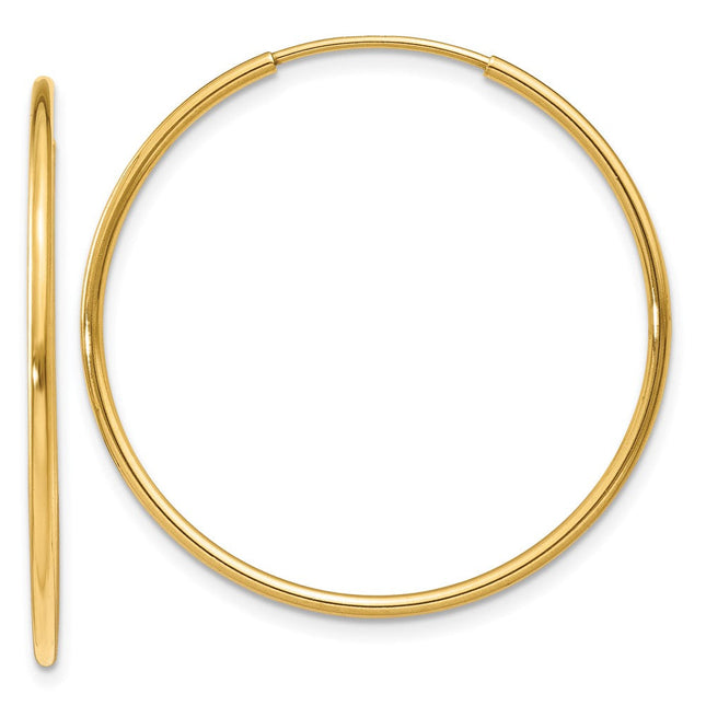 14k Endless Hoop Earring, 30 x 1.25mm