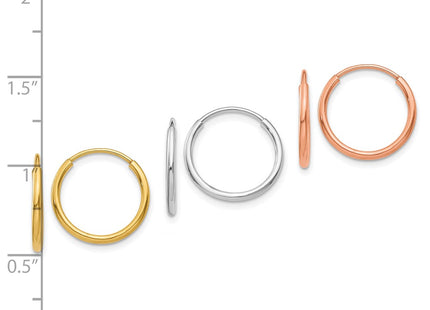 14k Tri-Color Earrings Style XY1210SET - Classique Jewelry Inc.