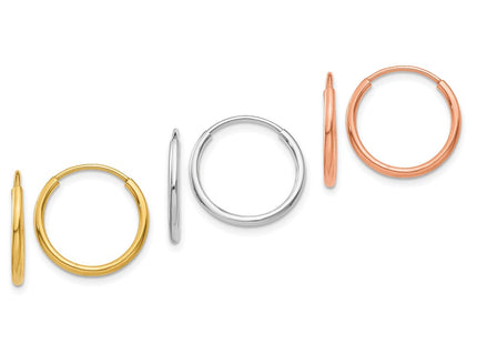 14k Tri-Color Earrings Style XY1210SET - Classique Jewelry Inc.