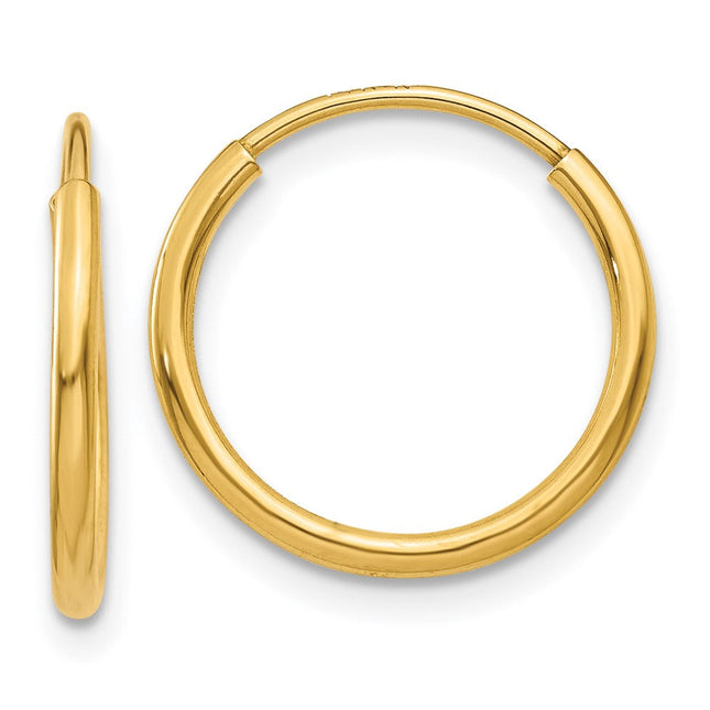 14k Endless Hoop Earring, 14 x 1.25mm