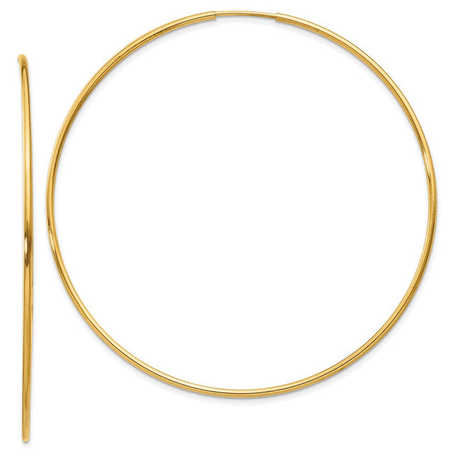14k Endless Hoop Earring, 60 x 1.25mm