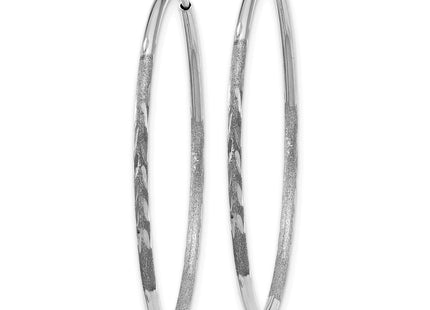 14K White Gold Diamond-cut Endless Hoop Earring (Style XY1215W)