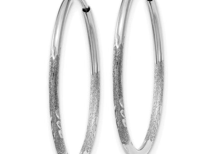 14K White Gold Diamond-cut Endless Hoop Earring (Style XY1217W)