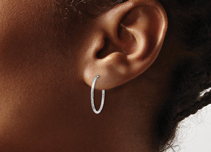 14K White Gold Diamond-cut Endless Hoop Earring (Style XY1218W)