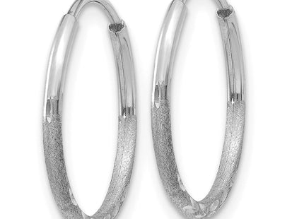 14K White Gold Diamond-cut Endless Hoop Earring (Style XY1219W)