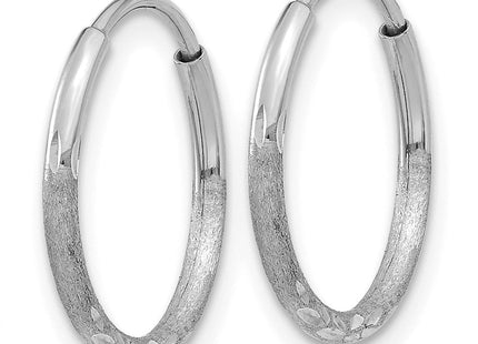 14K White Gold Diamond-cut Endless Hoop Earring (Style XY1220W)