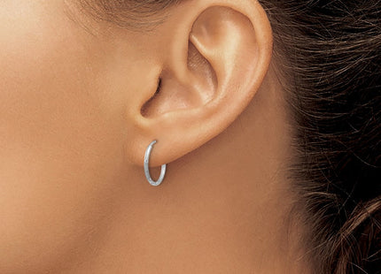 14K White Gold Diamond-cut Endless Hoop Earring (Style XY1220W)