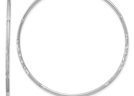 14K White Gold Diamond-cut Endless Hoop Earring (Style XY1221W)