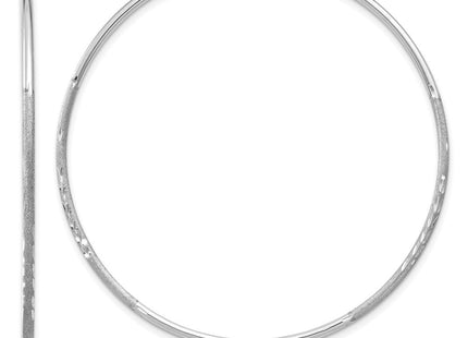 14K White Gold Diamond-cut Endless Hoop Earring (Style XY1222W)