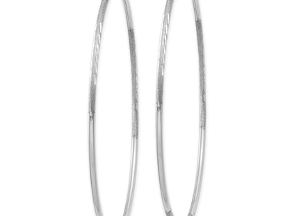 14K White Gold Diamond-cut Endless Hoop Earring (Style XY1223W)