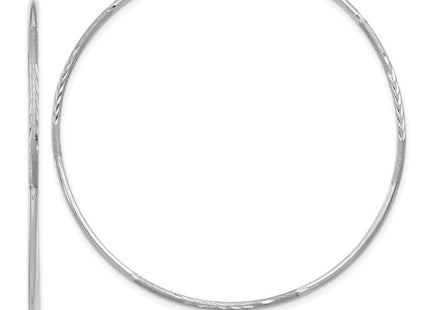 14K White Gold Diamond-cut Endless Hoop Earring (Style XY1223W)