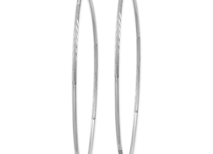 14K White Gold Diamond-cut Endless Hoop Earring (Style XY1224W)