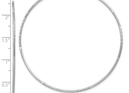 14K White Gold Diamond-cut Endless Hoop Earring (Style XY1224W)