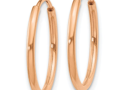 14k Rose Gold Polished Endless Hoop Earrings (Style XY1235)