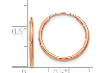 14k Rose Gold Polished Endless Hoop Earrings (Style XY1235)