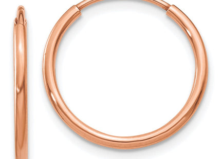 14k Rose Gold Polished Endless Hoop Earrings (Style XY1235)