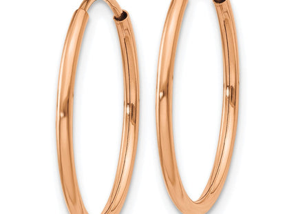 14k Rose Gold Polished Endless Hoop Earrings (Style XY1236)