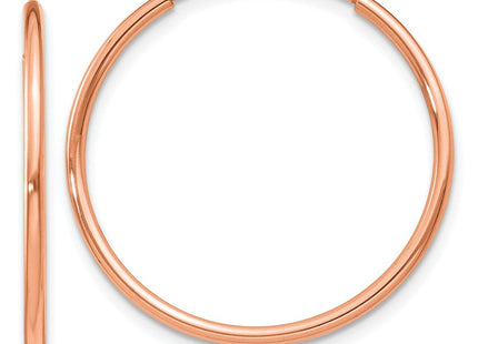 14k Rose Gold Polished Endless Hoop Earrings (Style XY1237)