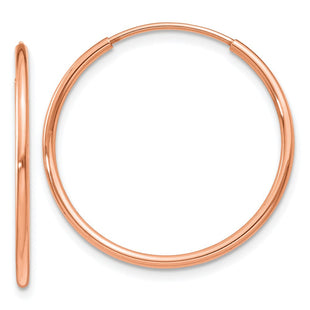 14k Rose Gold Polished Endless Hoop Earrings (Style XY1237)