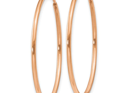 14k Rose Gold Polished Endless Hoop Earrings (Style XY1238)