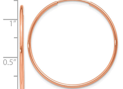 14k Rose Gold Polished Endless Hoop Earrings (Style XY1238)