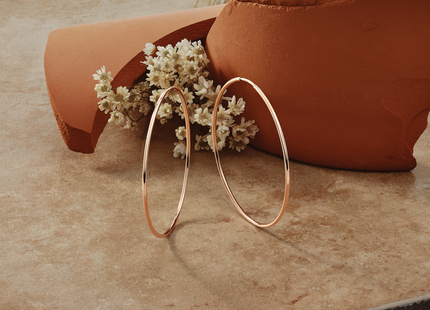 14k Rose Gold Polished Endless Hoop Earrings, 45 x 1.25mm